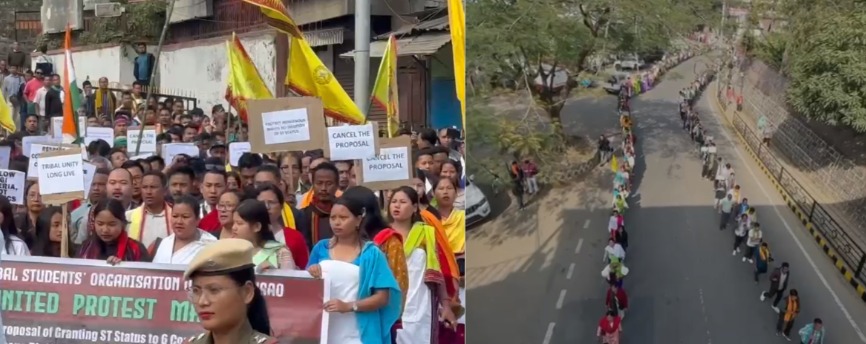 Massive Protest Erupts in Haflong Against Assam Govt's ST Status Proposal