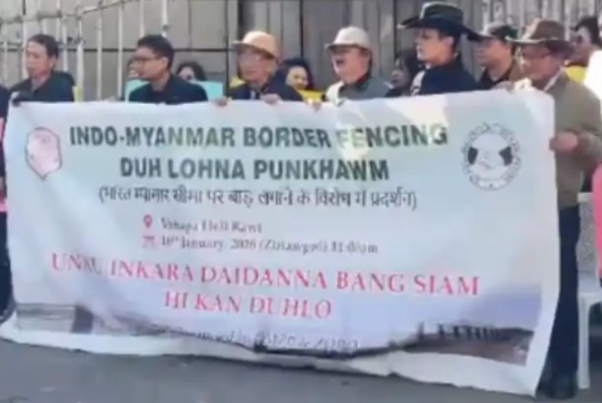 Mizoram: MZP, ZORO Protest in Aizawl Opposing Indo–Myanmar Border Fencing